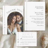 Eenvoudige Klassieke Elegante Monogram QR-code Tro Kaart