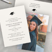 Eenvoudig Classic Zwart-wit Foto Afstuderen Aankondiging