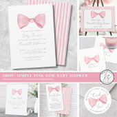 Roze Bow Baby shower Luier Raffle Enclosure Kaart Reclamebord Met Voetstuk