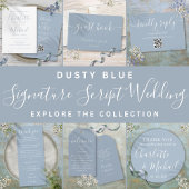 Elegant Script Dusty Blue Wedding Bedankt Bedankjes Labels
