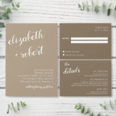 Aardse Boho Minimalistische Script Calligrafie Bru Kaart (Personaliseer de collectie van deze zelfstandige maker.)