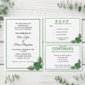 Minimale moderne tropische weddenschap kaart (Personaliseer de collectie van deze zelfstandige maker.)