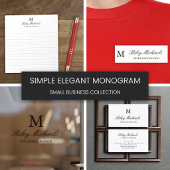 Eenvoudige Zwarte Elegante Monogramnaam Titel Post-it® Notes
