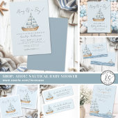 Blue Nautical Return Address Etiket