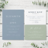 Sage Green Wedding Enclosure Card Informatiekaartje (Personaliseer de collectie van deze zelfstandige maker.)