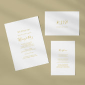 Eenvoudig Elegant Gold Weddenschap Dank u Briefkaa Briefkaart