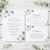Eenvoudig Elegant Greenery Eucalyptus Wedding Menu (Personaliseer de collectie van deze zelfstandige maker.)