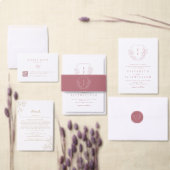 Elegant Roos Gold Cherry Blossom Monogram Crest Kaart (Personaliseer de collectie van deze zelfstandige maker.)