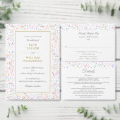 Romantische Regenboog Confetti Bruiloft Save The Date (Personaliseer de collectie van deze zelfstandige maker.)