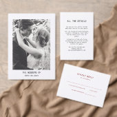 Eenvoudige elegante tekst | Details bruiloft gast Informatiekaartje (Personaliseer de collectie van deze zelfstandige maker.)