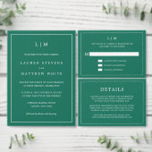 Lauren Emerald Groen Monogram Elegante Bruiloft Servet (Personaliseer de collectie van deze zelfstandige maker.)