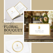 Eenvoudige Faux Gold Bloem Boeket Floral Designer Visitekaartje