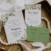 Eenvoudige bloemblaadjes bruiloft Menu Keuze RSVP