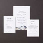 Simple Floral Mountain Wedding Programme Programmakaart (Personaliseer de collectie van deze zelfstandige maker.)