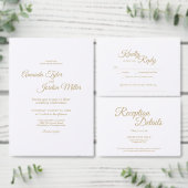 Eenvoudige goudkalligrafie Square Weddenschap Kaart (Personaliseer de collectie van deze zelfstandige maker.)