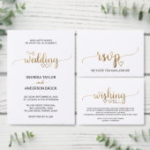 Simple Gold Calligraphy Song Request RSVP Briefkaa Uitnodiging Briefkaart (Personaliseer de collectie van deze zelfstandige maker.)