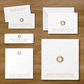 Eenvoudige witte retouradreslabels met gouden Logo Etiket