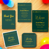 Elegante luxe groen en goud moderne verjaardag bedankkaart