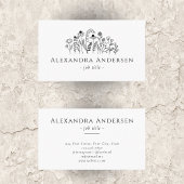 Eenvoudige Hand getrokken Wildflowers Minimalistis Visitekaartje