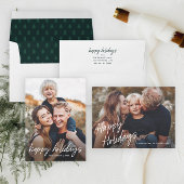 Modern Script Lettering 3 Foto Feestdagen Kaart