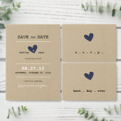 Eenvoudige Hart Huwelijk Bewaar de Datum Kaart (Personaliseer de collectie van deze zelfstandige maker.)