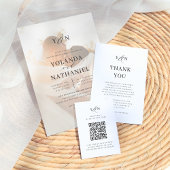 Eenvoudige Initialen Elegante trouwfoto Dank u Bedankkaart