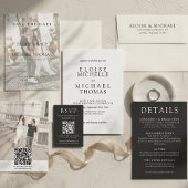 Simple Ivory Classic Wedding Details Informatiekaartje