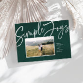 Moderne, minimale elegante scriptvakantiefoto feestdagenkaart