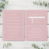 Eenvoudig licht roze monogram budget bruiloft uitn (Personaliseer de collectie van deze zelfstandige maker.)