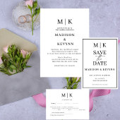 Minimale & Elegante Gouden Monogram Bruiloft Servet