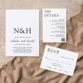 Natasha Photo Monogram Modern Engagement Party Kaart (Personaliseer de collectie van deze zelfstandige maker.)