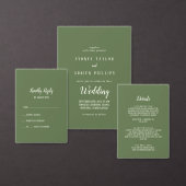 Eenvoudig minimalistisch|Donker Sage Bruiloft Brun Kaart (Personaliseer de collectie van deze zelfstandige maker.)