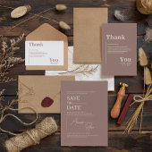 Eenvoudig minimalistisch bruin elegant bedankkaart