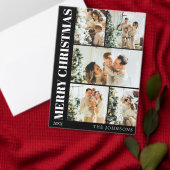 Moderne Typografie Fotocollage Kerst Kaart (Personaliseer de collectie van deze zelfstandige maker.)
