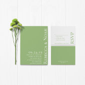 Eenvoudig minimalistisch elegant Sage Text Wedding Bedankzakje