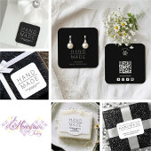 White Minimalist Handmade Artisan Gratitude  Sticker