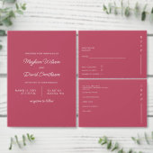 Budget Magenta Modern Script Wedding Uitnodiging (Personaliseer de collectie van deze zelfstandige maker.)
