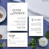 Zwart Elegant Modern Minimalistisch Trouwprogramma