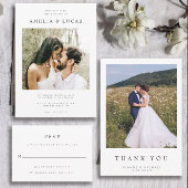 Moderne Simple Save the Date Photo Card QR-code