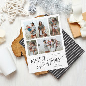 Eenvoudig 4 Fotocollage Script Vrolijk Kerstfeest Feestdagenkaart