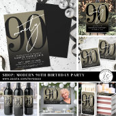 Goud Verjaardagsfeest 90ste Wijn Etiket