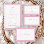 Elegant Eenvoudig Roze Meisjes Baby shower Uitnodigingen Wikkel