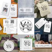 Moderne minimalistische Logo QR-code zwart-wit Visitekaartje