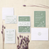 Eenvoudige salie groene botanische bruiloft servet (Personaliseer de collectie van deze zelfstandige maker.)