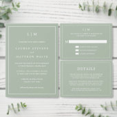 Lauren Sage Groen Monogram Elegante Bruiloft Poster (Personaliseer de collectie van deze zelfstandige maker.)