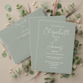 Sage Green Minimalistische Wedding Foto Achtergron Wandkleed (Personaliseer deze collectie van deze onafhankelijke maker. Test)