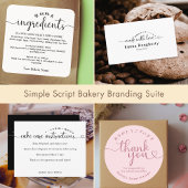 Blue Made with Love Script Ingredient Bakery Ronde Sticker