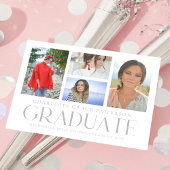 Simple Script Multi Photo Afstudeerder Graduparty Papieren Bordje