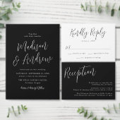 Eenvoudige Script Sage Green Wedding Kaart (Personaliseer de collectie van deze zelfstandige maker.)