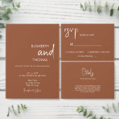 Terracotta monogrammen enkelvoudig uitnodigingen wikkel (Personaliseer de collectie van deze zelfstandige maker.)